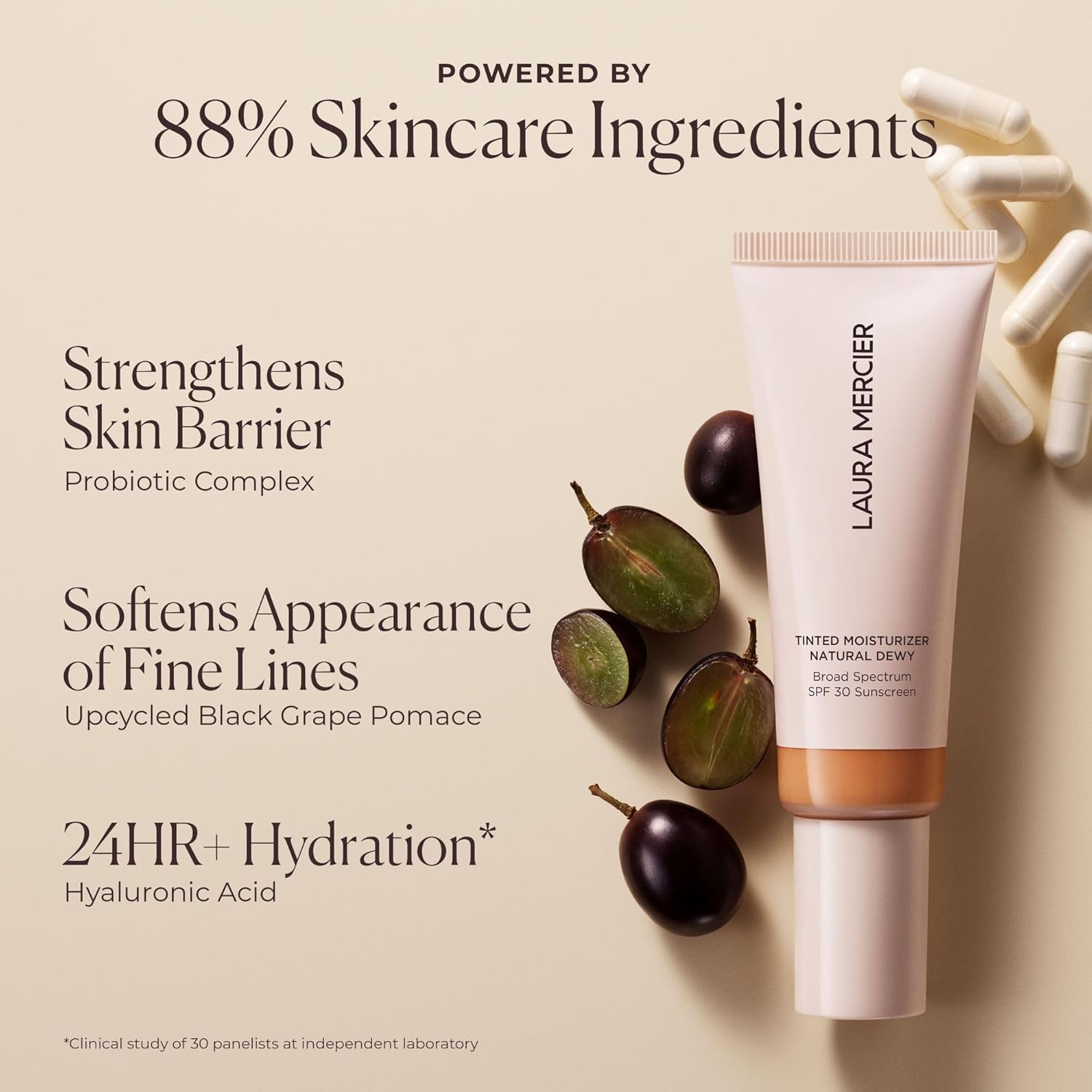 Laura Mercier Tinted Moisturizer Natural Dewy with SPF 30: 24HR+ Hydration - Image 7