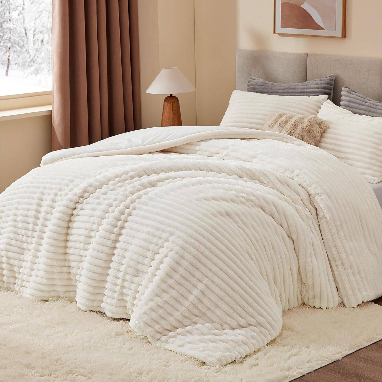 59% Off Deals For Limited Time BEDELITE Fleece Queen Comforter Set